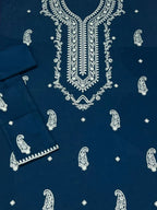 Blue Embroidered Lawn 2Pcs Women Suit