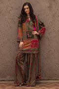 Brown Digital Print Lawn 3Pcs Set for Women