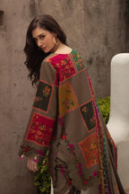 Brown Digital Print Lawn 3Pcs Set for Women