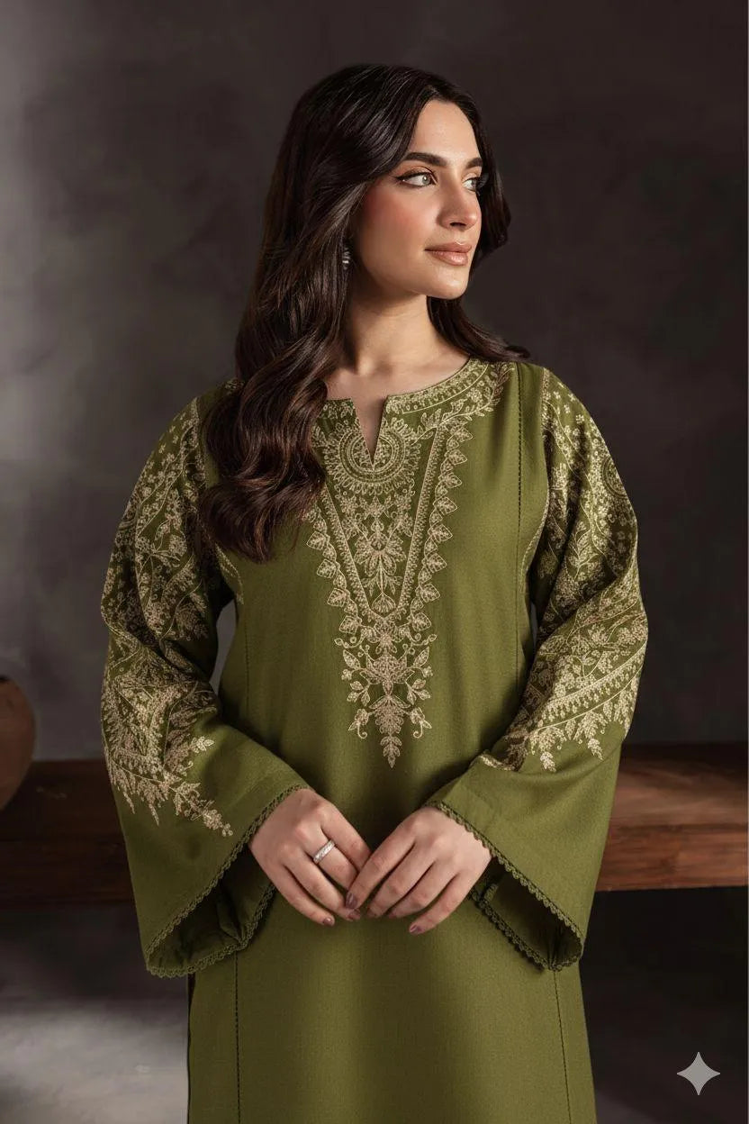 Organza Pani Sheesha Work Suit with Dupatta