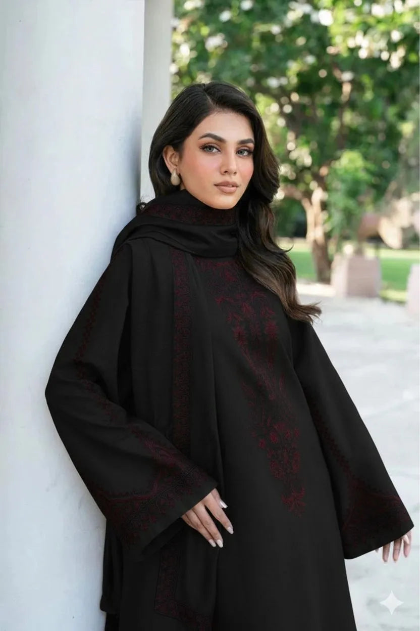 Black Embroidered Lawn 3Pcs Set for Women