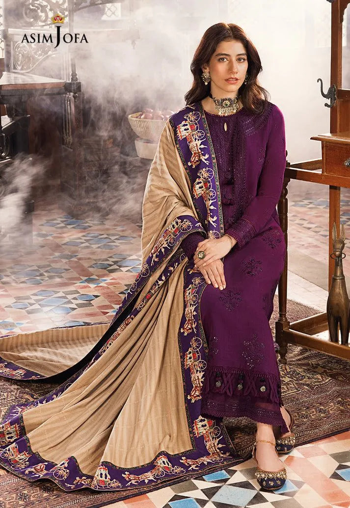 Purple Embroidered Lawn 3Pcs Set for Women