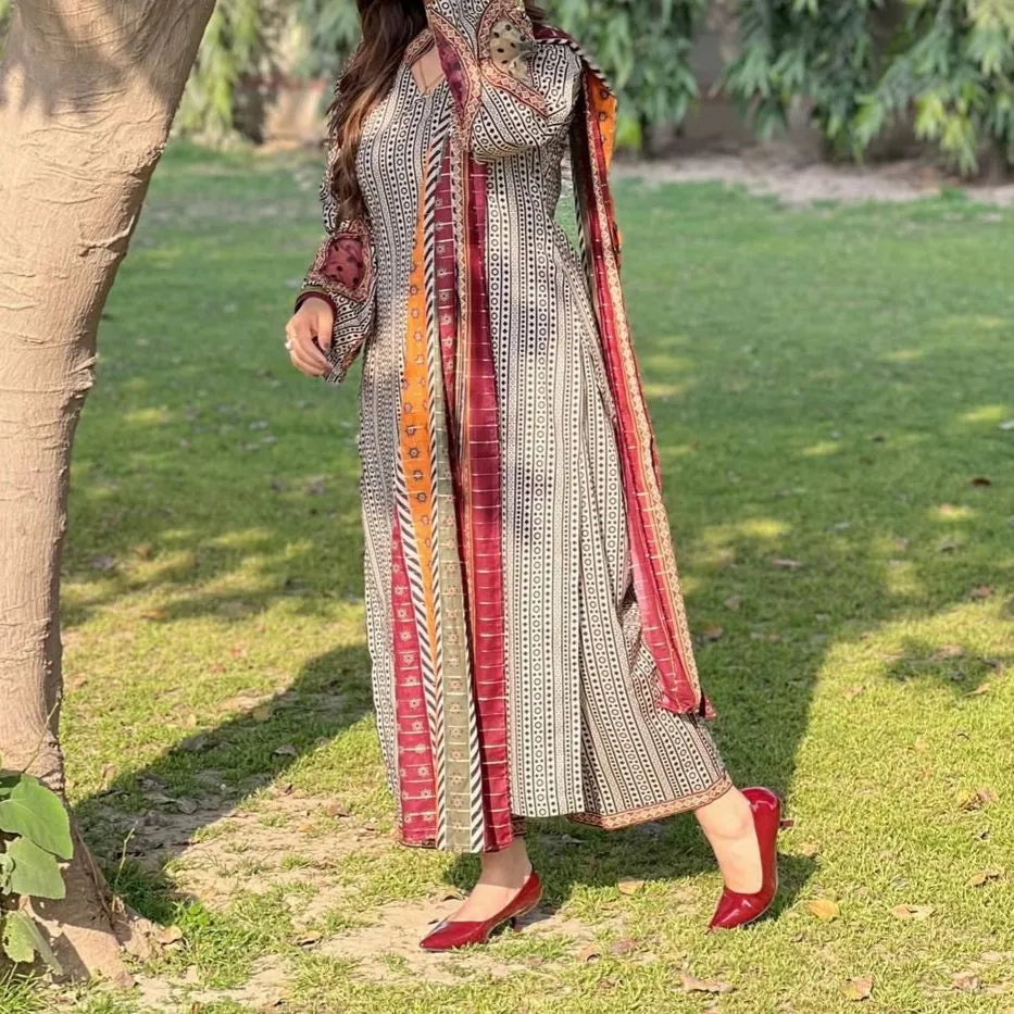 Printed Lawn Shirt & Dupatta Set for Women