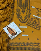 Mustard Embroidered Lawn 3Pcs Set