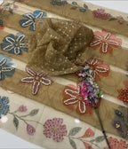 Organza Pani Sheesha Work Suit with Dupatta