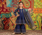 rls Embroidered Arabic Lawn Kurta Set Multicolor 5-12Y
