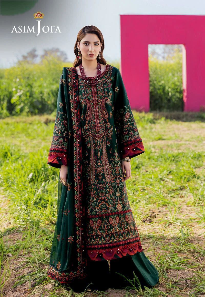 3 piece lawn suit Asim jofa Heavy Embroidered