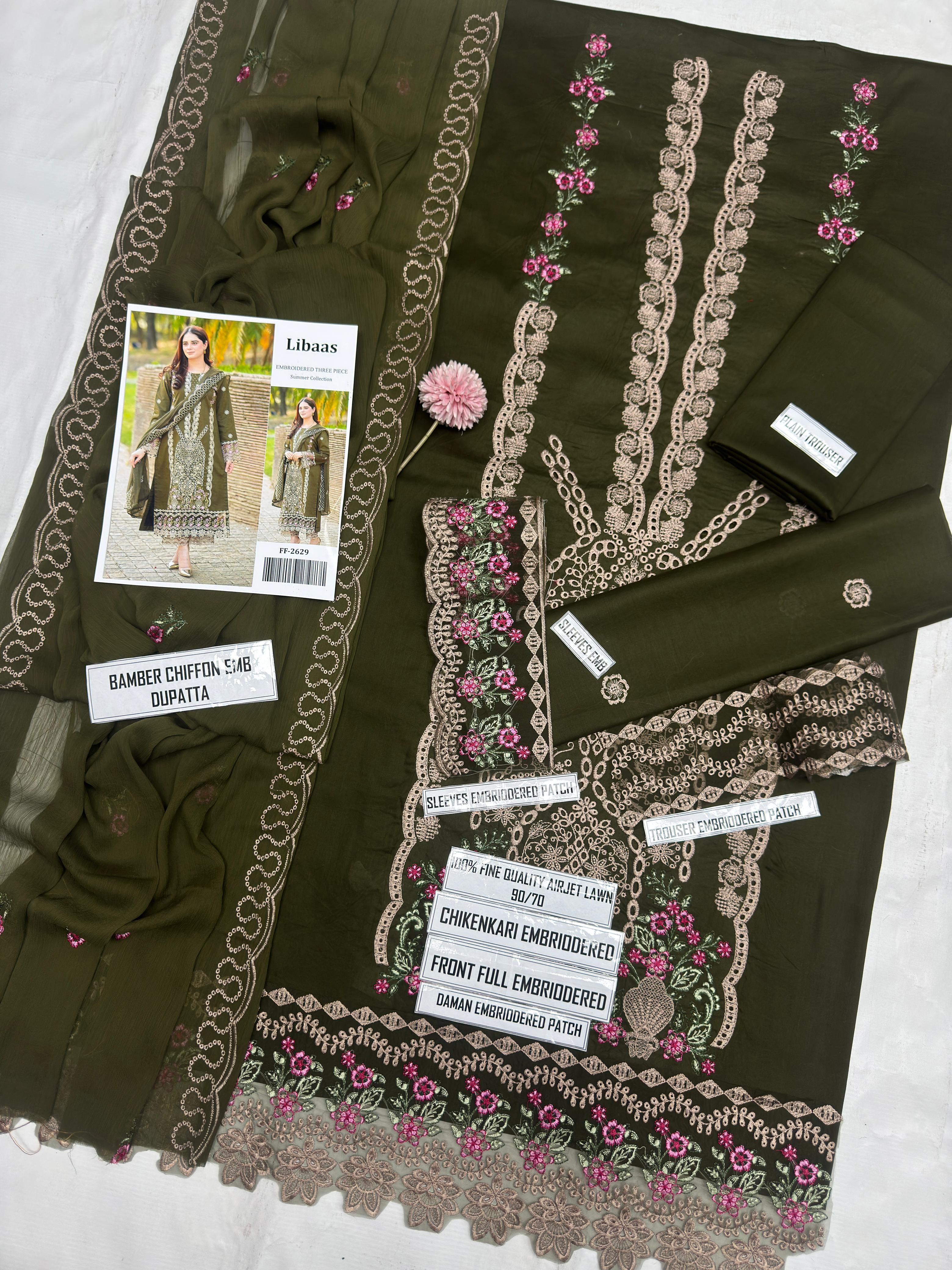 3 piece lawn suit LIBAAS