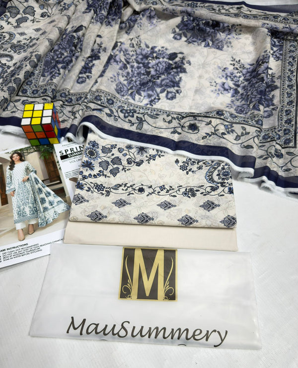 3 piece lawn suit Mausummery V6-1
