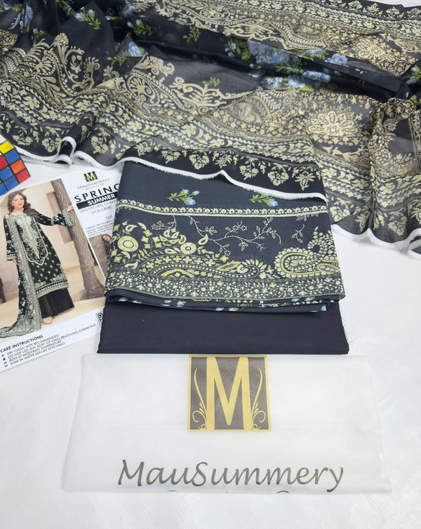 3 piece lawn suit Mausummery V6-2