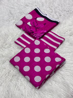 3 piece lawn suit Polka Dots Printed Purplish Red