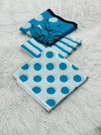 3 piece lawn suit Polka Dots Printed Rich Electric Blue