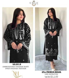 Black Embroidered 2-Piece Women's Dhanak Suit