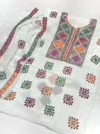 White Chiffon Hand Embroidered 2Pcs Set