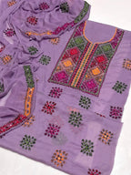 Purple Chiffon Hand Embroidered 2Pcs Set