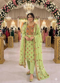 Green Chiffon Hand Embroidered 2Pcs Set