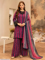 Red Printed Lawn 3Pcs Set for Women