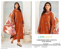 Orange Embroidered Lawn 3Pcs Set with Dupatta
