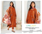Orange Embroidered Lawn 3Pcs Set with Dupatta