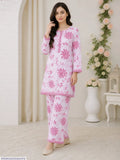 Pink Printed Lawn 2-Piece Shirt & Trouser Set