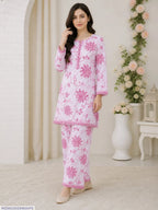 Pink Printed Lawn 2-Piece Shirt & Trouser Set