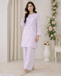 Purple Printed Lawn 2Pcs Shirt Trouser Set