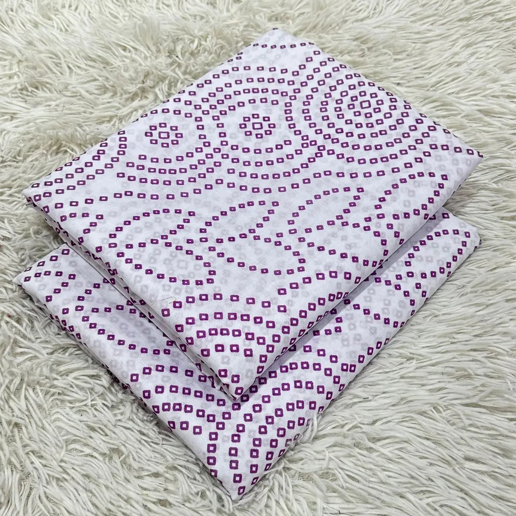 Purple Printed Lawn 2Pcs Shirt Trouser Set
