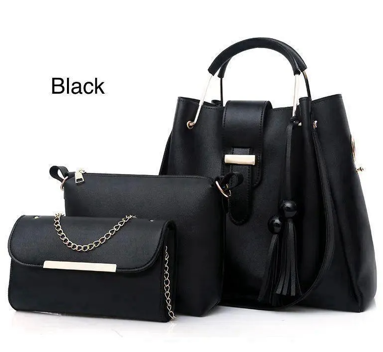 Rexine Handbag Set 3-Piece Office School Wedding