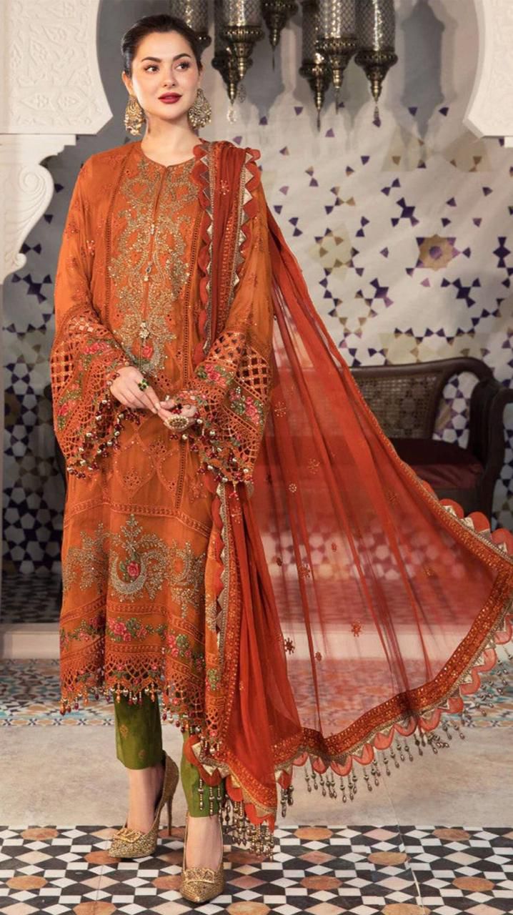 Maria B unstitched 3 piece embroidered summer suit