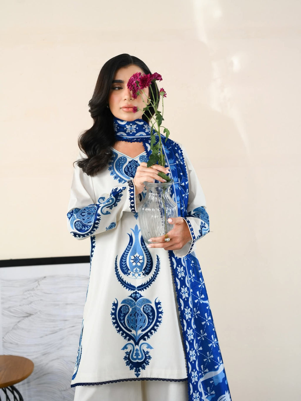 Zaib unstitched 3 piece embroidered summer suit