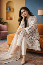 Zara Shahjahan unstitched 3 piece embroidered  summer suit