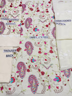 Zara Shahjahan unstitched 3 piece embroidered  summer suit